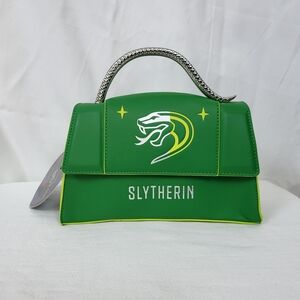 NWT Fred Segal Harry Potter Green Slytherin Mascot Flap Satchel‎ Silver Metal